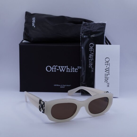 Off-White OERI14E PALMER 6164 Oval Sunglasses – Beige/Brown main image 11